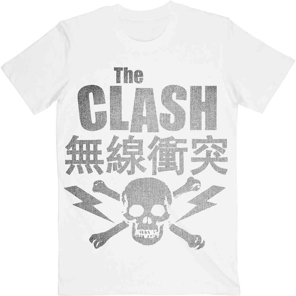 The Clash - Skull & Crossbones Mens Tshirt - White